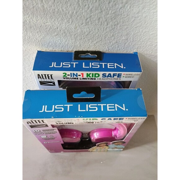 Altec Lansing Kid Safe 2-in-1 Bluetooth Wireless Kid's Headphones - Pair Sealed - Picture 3 of 3